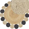 Tapete Redondo Em Juta Preta O 140 Cm Vostan