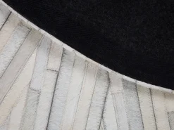 Tapete Redondo Em Pele Genuina Branca 140 Cm Simav