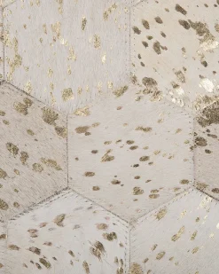 Tapete Redondo Em Pele Genuina Creme 140 Cm Zeytin