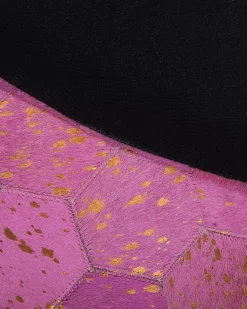 Tapete Redondo Em Pele Genuina Rosa 140 Cm Zeytin