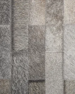 Tapete Redondo Em Pele Genuina Castanha E Creme 140 Cm Dutlar