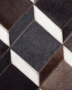 Tapete Redondo Em Pele Genuina Castanha 140 Cm Alpkoy