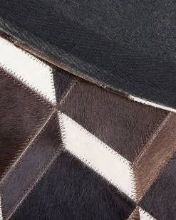 Tapete Redondo Em Pele Genuina Castanha 140 Cm Alpkoy