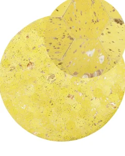 Tapete Redondo Em Pele Genuina Amarela 140 Cm Zeytin