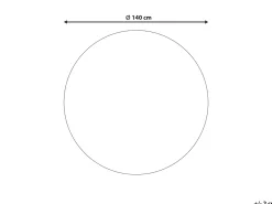 Tapete Redondo Em Viscose Creme 140 Cm Gesi Ii