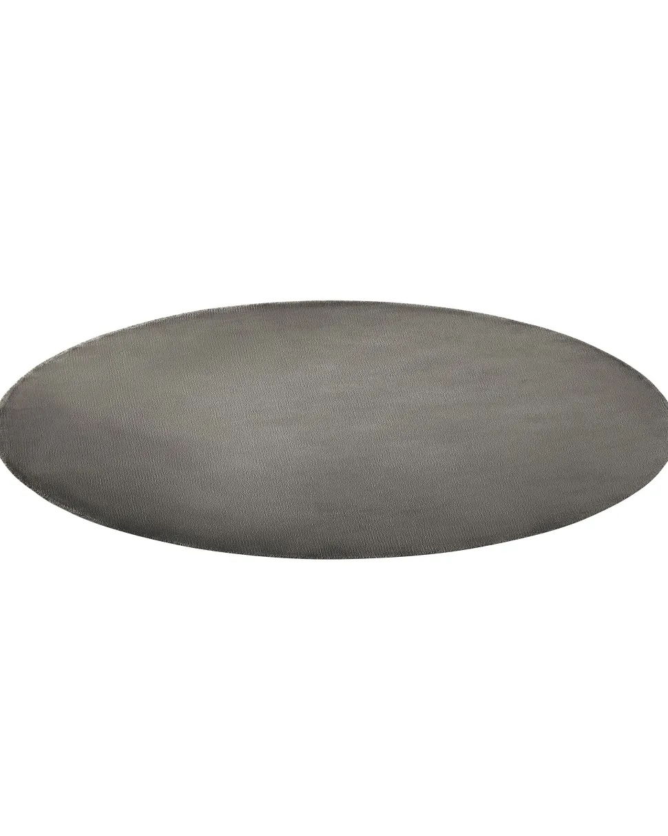 Tapete Redondo Em Viscose Cinzenta Escura 140 Cm Gesi Ii