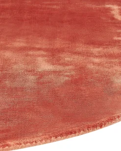 Tapete Redondo Em Viscose Laranja 140 Cm Gesi Ii