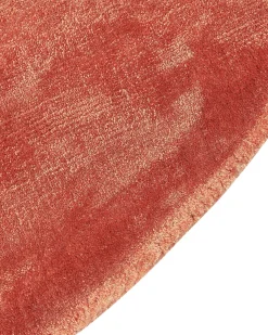 Tapete Redondo Em Viscose Laranja 140 Cm Gesi Ii