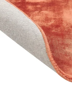 Tapete Redondo Em Viscose Laranja 140 Cm Gesi Ii