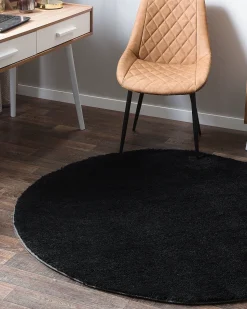 Tapete Redondo Preto 140 Cm Demre