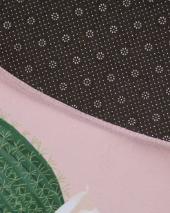 Tapete Redondo Rosa Com Catos 120 Cm Eldivan