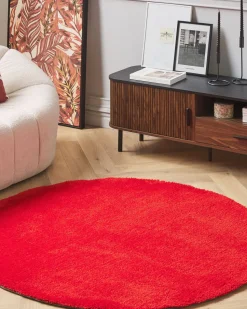 Tapete Redondo Vermelho 140 Cm Demre