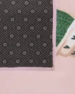 Tapete Rosa Com Catos 80 X 150 Cm Eldivan