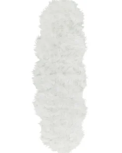 Tapete Tipo Pele De Ovelha Branco 180 X 60 Cm Mamungari