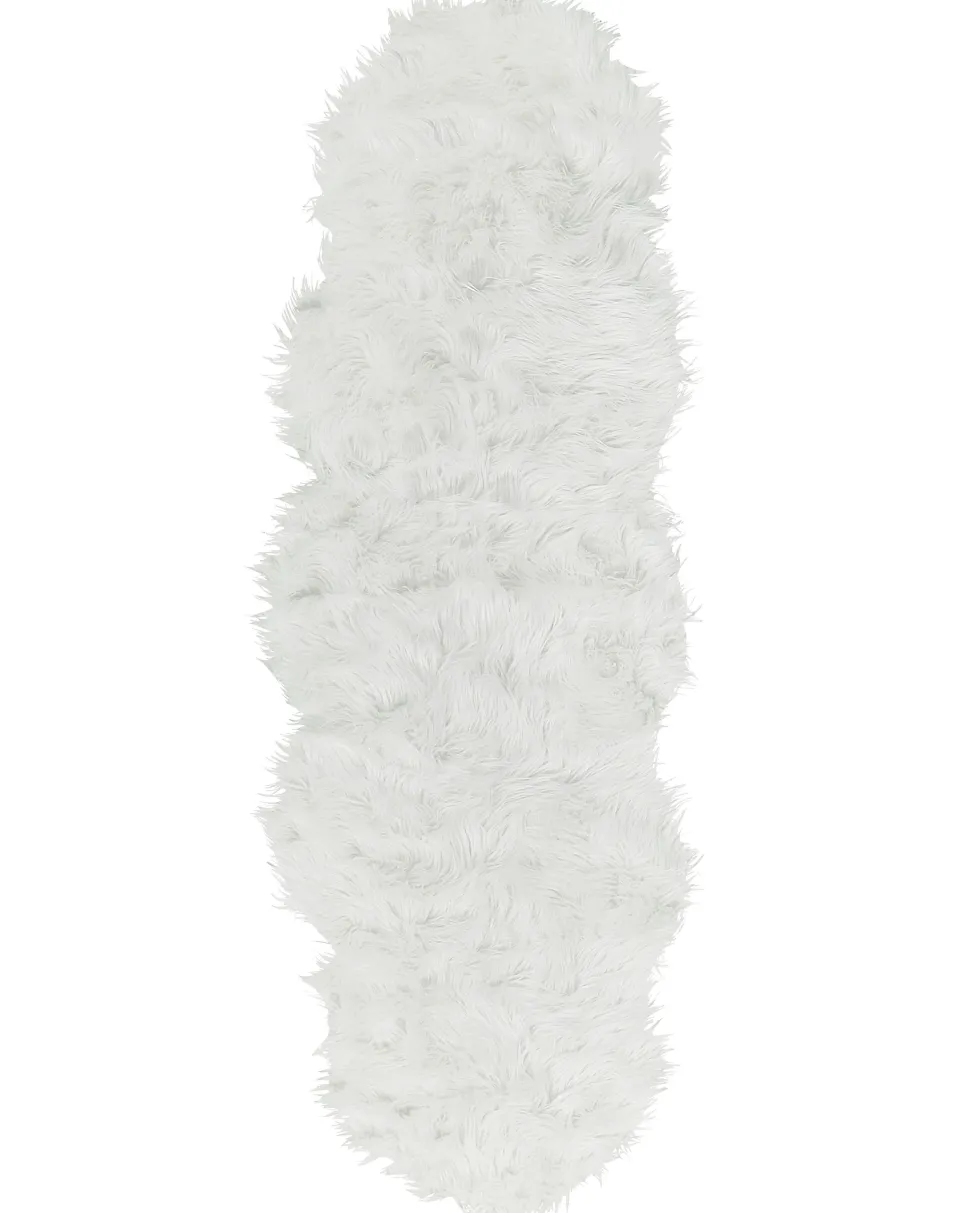 Tapete Tipo Pele De Ovelha Branco 180 X 60 Cm Mamungari