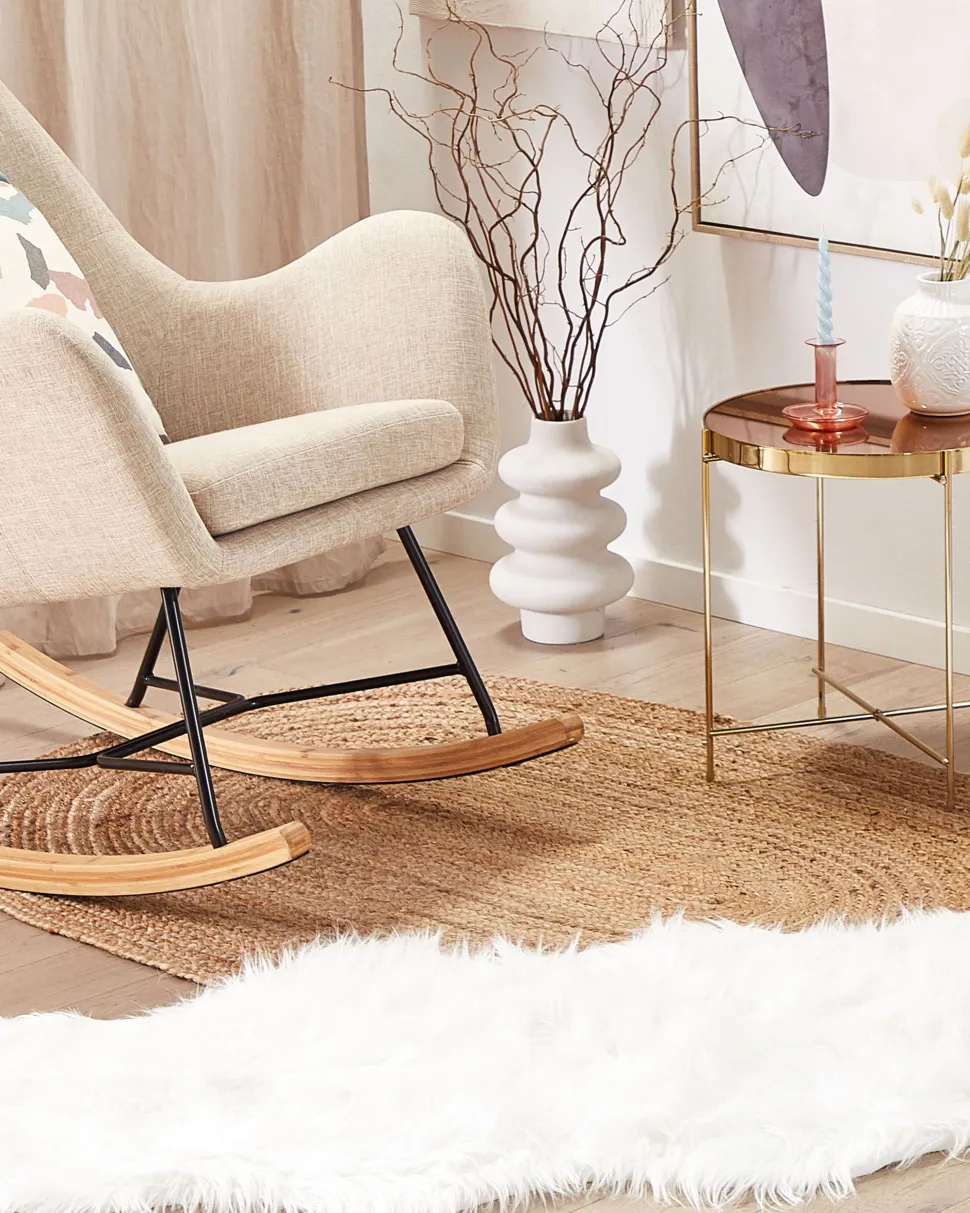 Tapete Tipo Pele De Ovelha Branco 180 X 60 Cm Mamungari