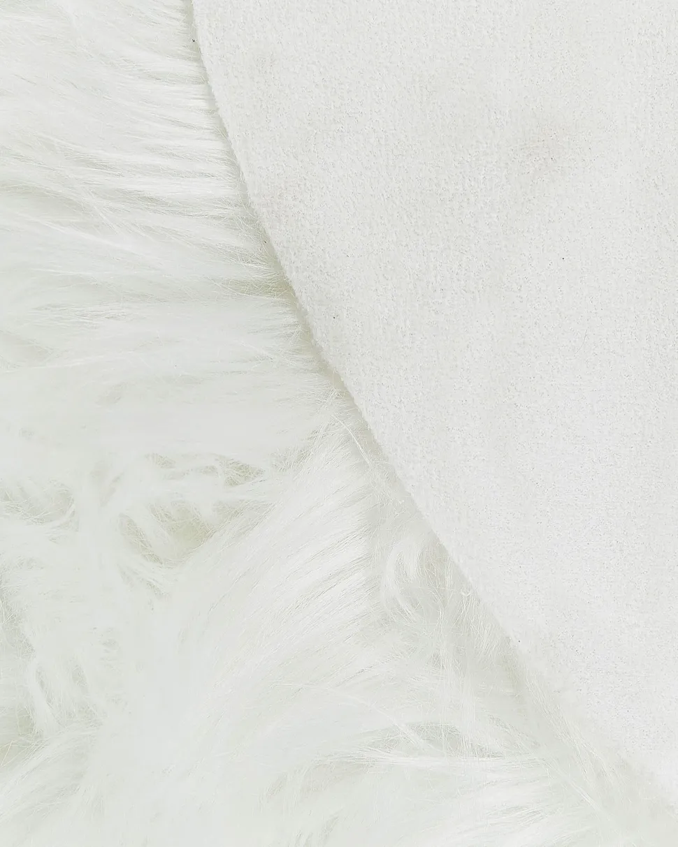 Tapete Tipo Pele De Ovelha Branco 180 X 60 Cm Mamungari