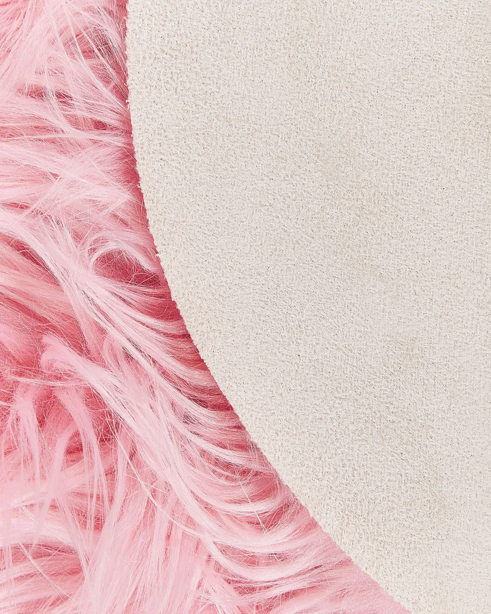 Tapete Tipo Pele De Ovelha Rosa 180 X 60 Cm Mamungari