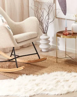 Tapete Tipo Pele De Ovelha Creme 180 X 60 Cm Mamungari