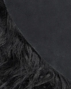 Tapete Tipo Pele De Ovelha Preto 180 X 60 Cm Mamungari