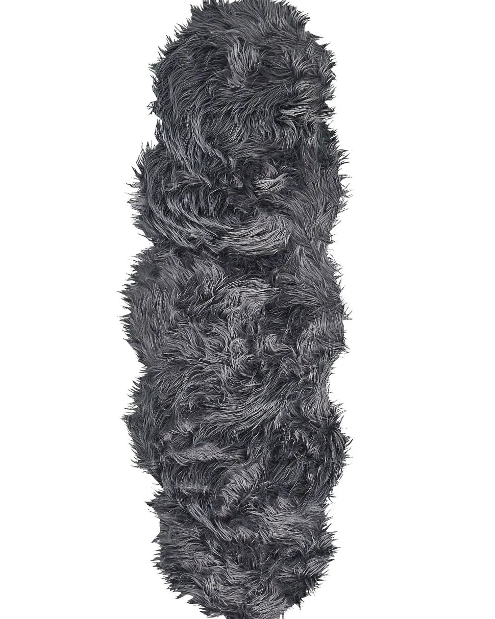 Tapete Tipo Pele De Ovelha Cinzento Escuro 180 X 60 Cm Mamungari