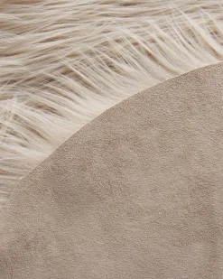 Tapete Tipo Pele De Ovelha Cor De Areia 180 X 60 Cm Mamungari