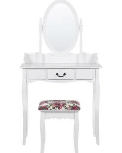 Toucador Com 1 Gaveta E Banco Branco Soleil