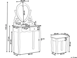 Toucador Com 4 Gavetas E Banco Branco Diva