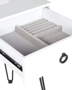 Toucador Com 4 Gavetas E Banco Branco E Preto Soye