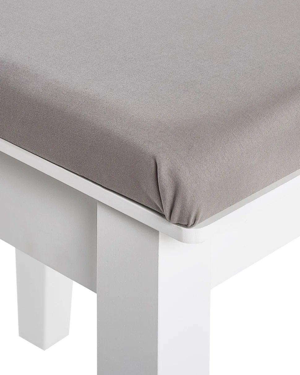 Toucador Com 4 Gavetas E Banco Branco Lune