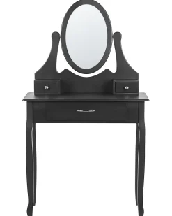 Toucador Com 3 Gavetas E Banco Preto Astre