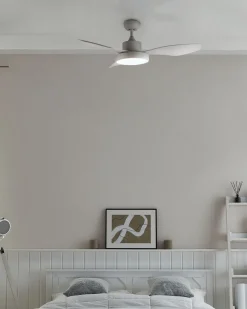 Ventoinha De Teto Branca Com Luz Led Banderas