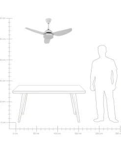 Ventoinha De Teto Branca Com Luz Led Toplica