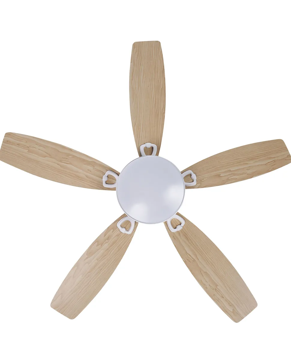 Ventoinha De Teto Castanha E Branca Com Iluminação Logan