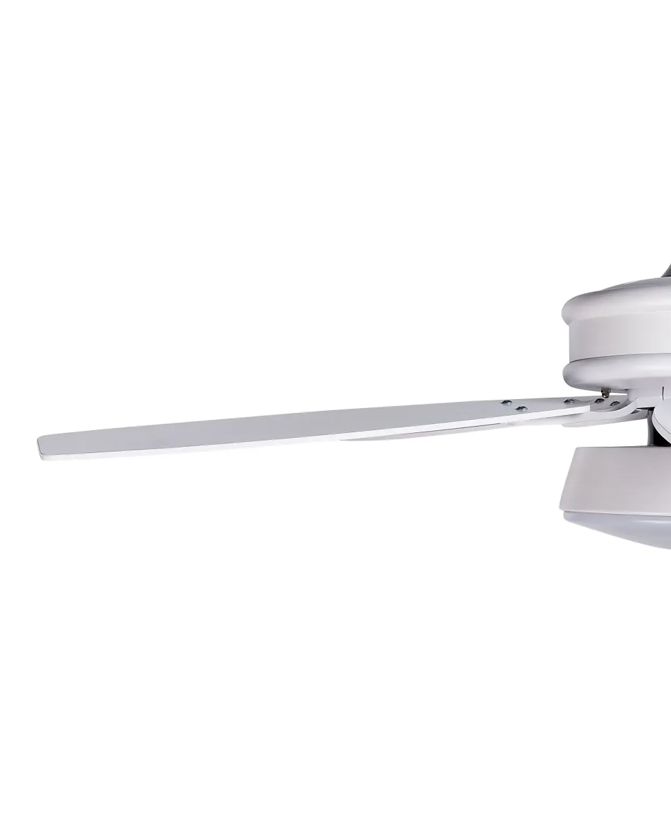 Ventoinha De Teto Castanha E Branca Com Iluminação Logan