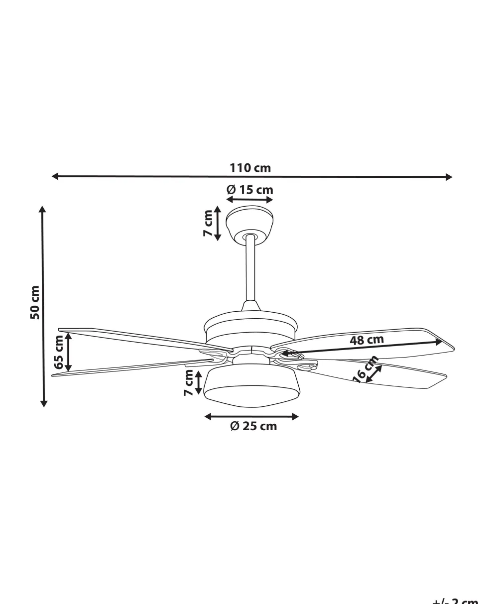 Ventoinha De Teto Castanha E Branca Com Iluminação Logan
