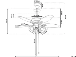 Ventoinha De Teto Castanha E Dourada Com Luz Nadela