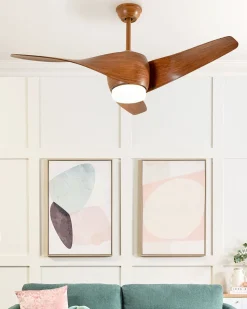 Ventoinha De Teto Castanha Escura Com Luz Paria