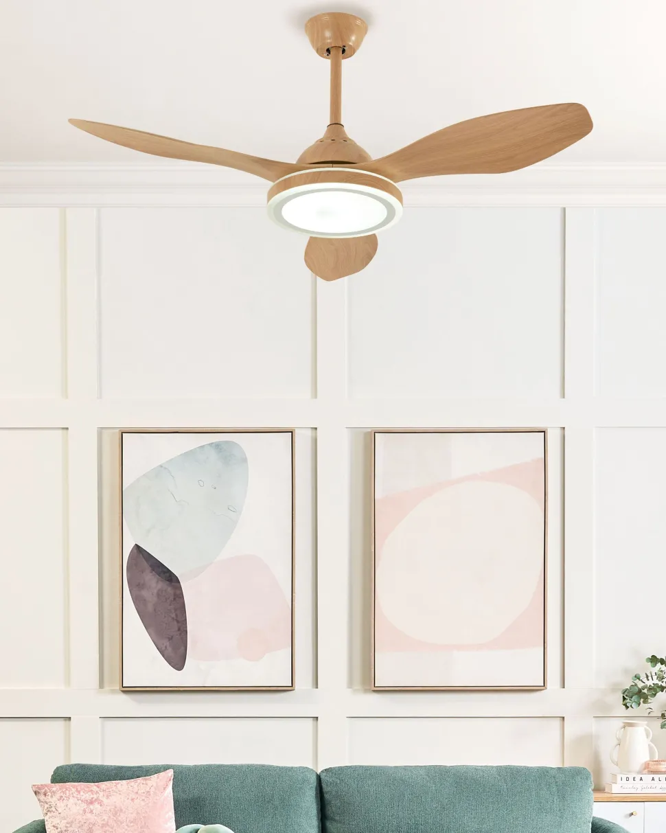 Ventoinha De Teto Castanha Com Iluminação Muddy