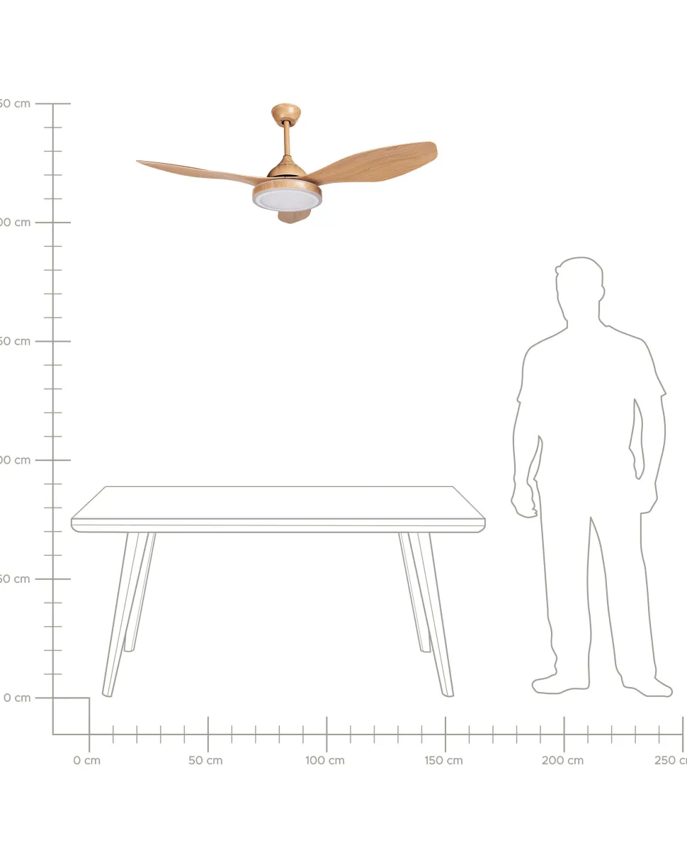 Ventoinha De Teto Castanha Com Iluminação Muddy