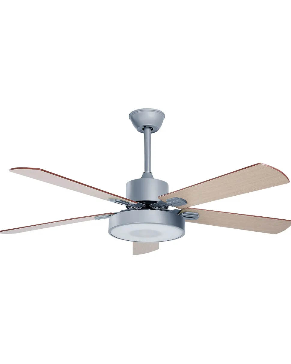 Ventoinha De Teto Cinzenta E Castanha Clara Com Luz Hobble