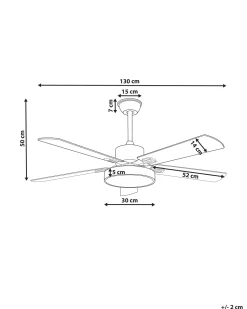 Ventoinha De Teto Cinzenta E Castanha Clara Com Luz Hobble