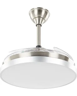 Ventoinha De Teto Com Luz Em Prateado Ibar