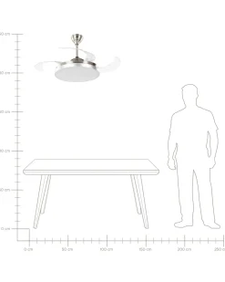Ventoinha De Teto Com Luz Em Prateado Ibar