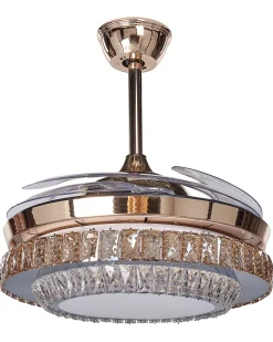 Ventoinha De Teto Dourada Com Iluminação Ashley