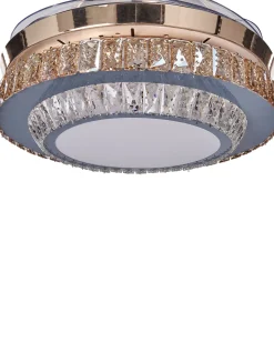 Ventoinha De Teto Dourada Com Iluminação Ashley