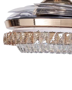 Ventoinha De Teto Dourada Com Iluminação Ashley