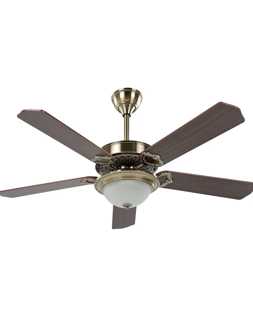 Ventoinha De Teto Dourada Com Luz Led Begej