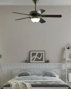 Ventoinha De Teto Dourada Com Luz Led Begej