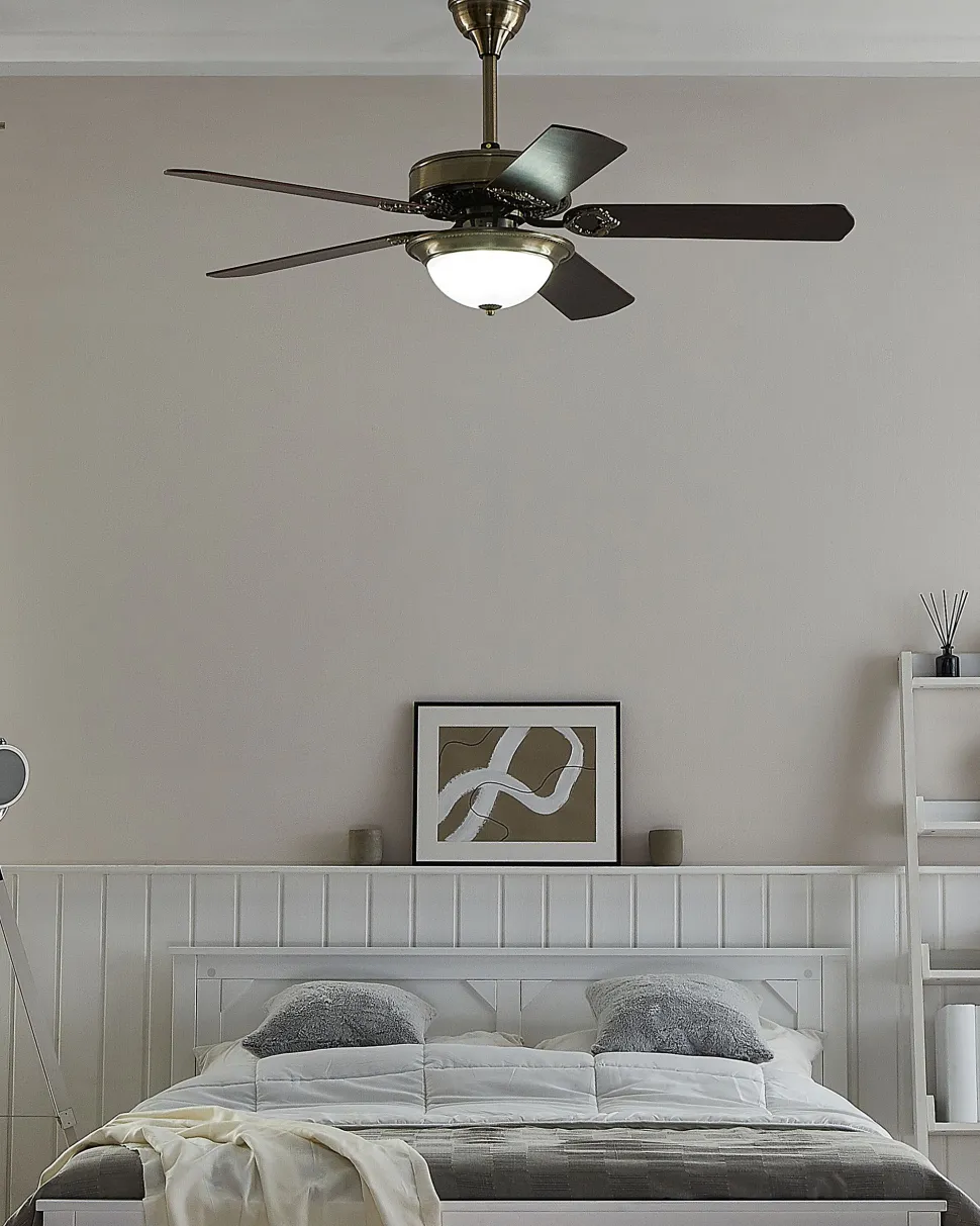 Ventoinha De Teto Dourada Com Luz Led Begej